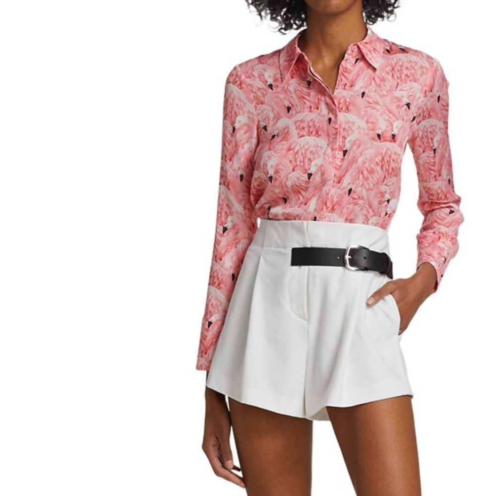 Alice + Olivia Nathan Flamingo-Print Shirt